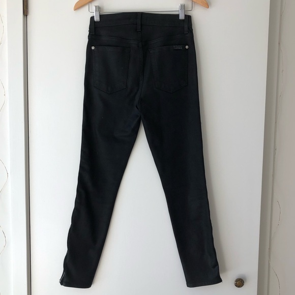 7 For All Mankind Zipper Black Coated Denim - Picture 9 of 12